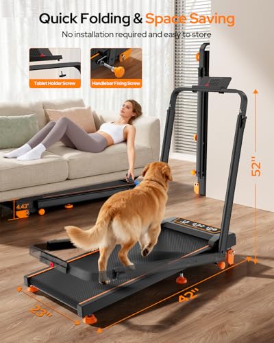 4 in 1 Folding Walking Pad Treadmill for Home Exercise, Upgraded |5HP Motor with LED Display & Handle Bar
| Electric Po - Image 5