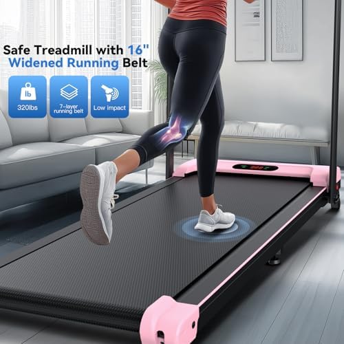 ANCHEER Portable Folding Treadmill with LED Screen & Remote Control - For Home Gym or Office - 12% Incline 2-in-1 Foldab