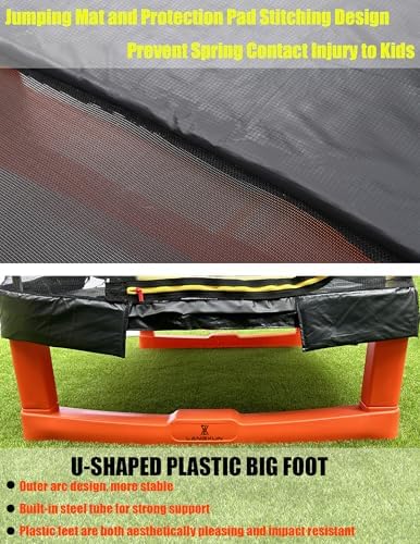 6.5Ft 7-in-1 Rectangle Trampoline for Kids with Climb, Slide, Swing Birthday Gift for Girls and Boys Age 1-10 6.5Ft 7-in