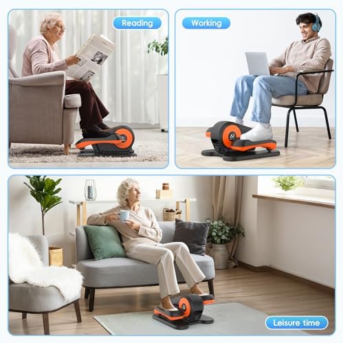 ANCHEER Electric Leg Exerciser While Sitting, Senior Exercise Machine, Fully Assembled 12-Speed Motorized Elliptical Leg