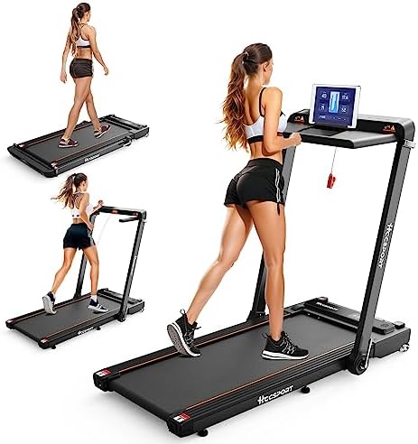 Treadmill with Incline for Home Office | 3 in 1 Under Desk Workstation | |5HP Foldable Compact Treadmills with Remote Co