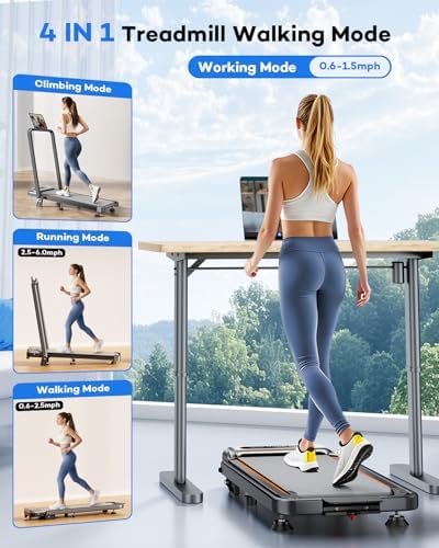 Rayspace Foldable Treadmill with 10% Incline Upgrade for Home/Office | Rayspace Low Noise Walking Pad Treadmill with Ha