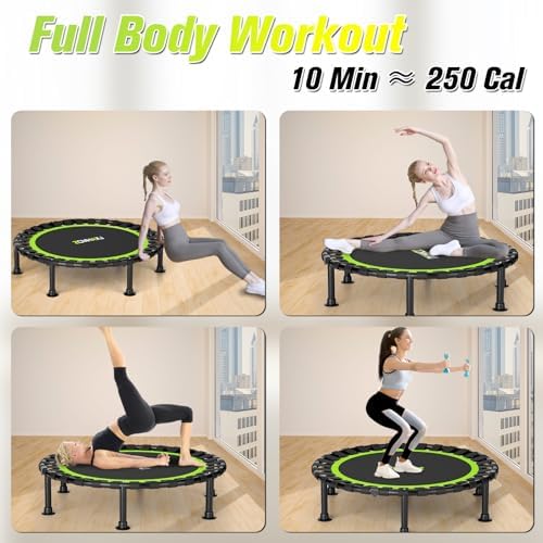 Foldable Mini Trampoline, 40"/48" Rebounder Trampoline for Adults & Kids, 440lbs Capacity Indoor Fitness Workout Equipme
