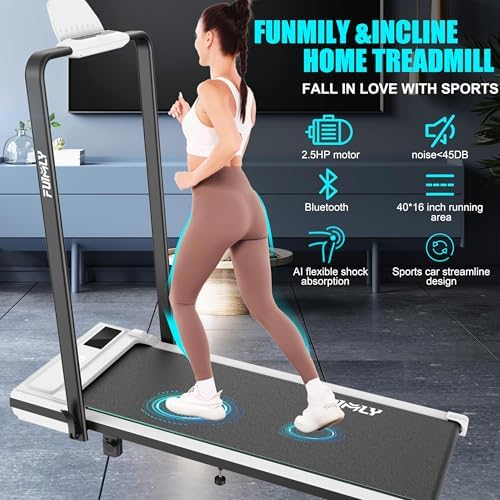 Portable folding treadmill with incline walking pad for office use -Under desk treadmill - 4-in-1 running machine