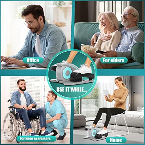 ANCHEER Electric Elliptical Leg Exerciser for Seniors Adults at Desk | Quiet Portable Seated Foot Pedal Exerciser with