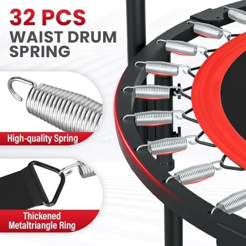 Portable Fitness Foldable Trampoline for Kid/Adults in-Home Mini Rebounder 40" Max Load 330lbs Recycled Claim Standard 1