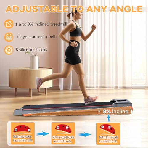3 in 1 Under Desk Treadmill with Handle Bar for Home Office LED DisplayPortable Treadmills with Hiking Mode and Remote C - Image 4