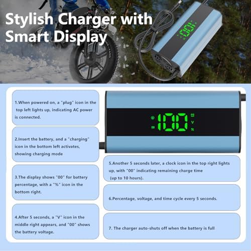 Electric Scooter Charger 42V 2A Smart Display Fast Charging Compatible Multiple Models Electric Scooter Charger 5 in 1 P