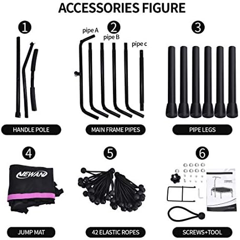 NEWAN Silent Fitness Trampoline for Adults - 48" Diameter with Adjustable Handle Bar and Max Capacity 330 lbs | NEWAN A