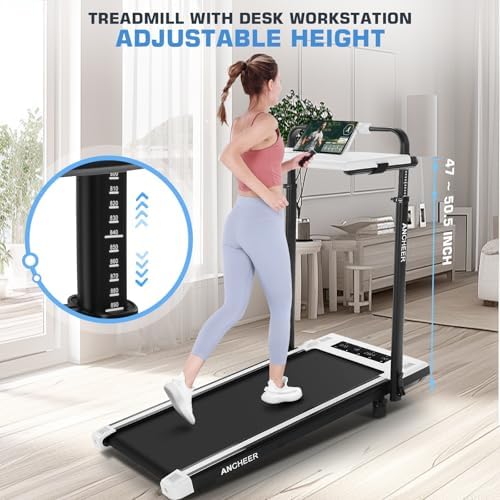 ANCHEER Walking Desk Treadmill for Home Workouts 12% Incline & Adjustable Height, Desk Workstation, 300lb Capacity, Fold - Image 40