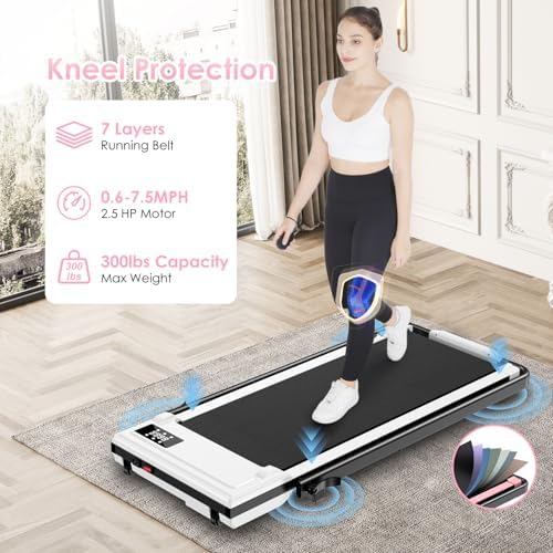 ANCHEER 7.5MPH Under Desk Treadmill for Home/Gym/Office | ANCHEER 2s Folding Compact Treadmill with Incline and LED Tou