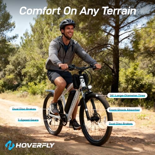 Hoverfly OUREA 26" Electric Bike for Adults, 750W Peak Motor, Shock Absorber Commuter Ebike Hoverfly OUREA 26" Electri