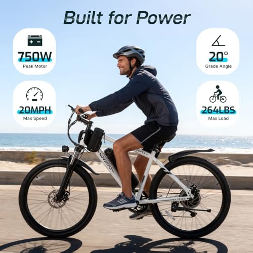 Hoverfly OUREA 26" Electric Bike for Adults, 750W Peak Motor, Shock Absorber Commuter Ebike Hoverfly OUREA 26" Electri