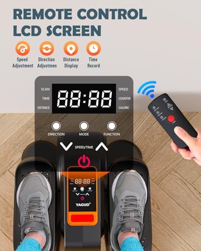 Electric Elliptical Leg Exerciser Under Desk for Senior TrainingPortable Seated Pedal Exerciser 15 Adjustable Speeds Qui