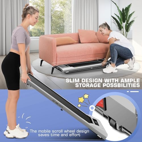 ANCHEER Portable Under Desk Treadmill for Home Office Workout | 300lb Capacity |5HP Portable Treadmill for Home Gym | C