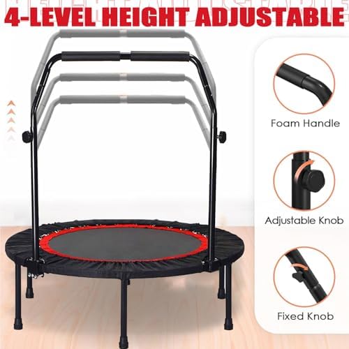 Portable Fitness Foldable Trampoline for Kid/Adults in-Home Mini Rebounder 40" Max Load 330lbs Recycled Claim Standard 1