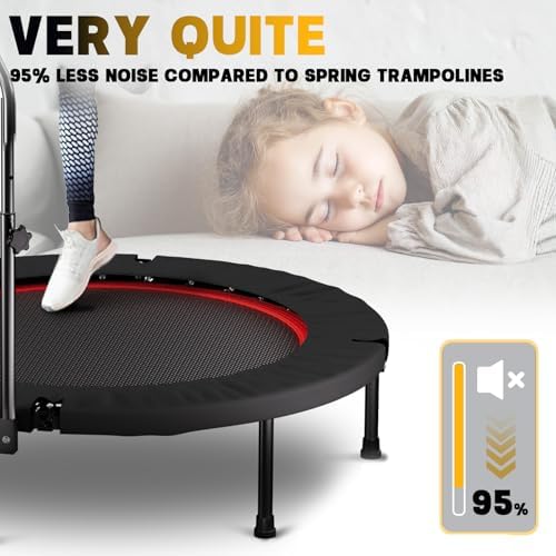 Portable Fitness Foldable Trampoline for Kid/Adults in-Home Mini Rebounder 40" Max Load 330lbs Recycled Claim Standard 1