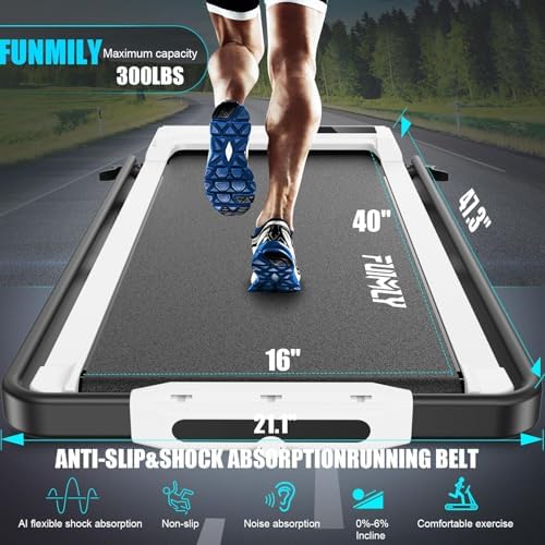 Portable folding treadmill with incline walking pad for office use -Under desk treadmill - 4-in-1 running machine