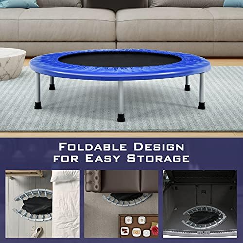 Giantex 36" Folding Mini Trampoline for Adults and Kids, Portable and Compact for Home Gym, Max Load 330lbs, Foldable |