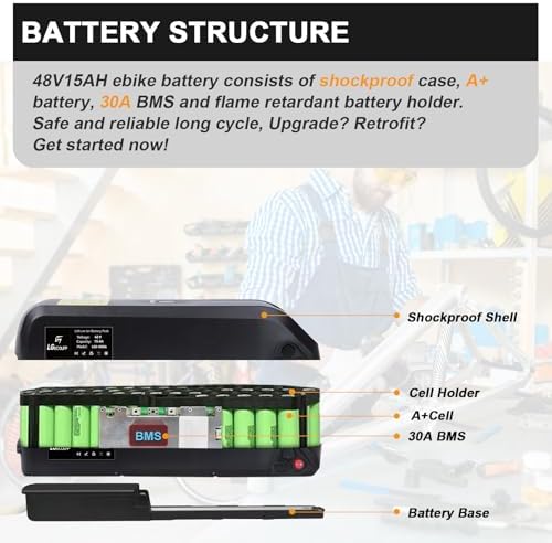 48V 15Ah Lithium Battery Pack with 30A BMS for Electric Bikes | High Capacity 15Ah Lithium Battery Pack for Electric Ve