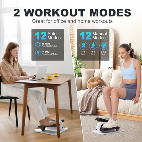 Electric Seated Elliptical Machine for Seniors with Remote Control and 12 Adjustable Speeds | Under Desk Mini Elliptica