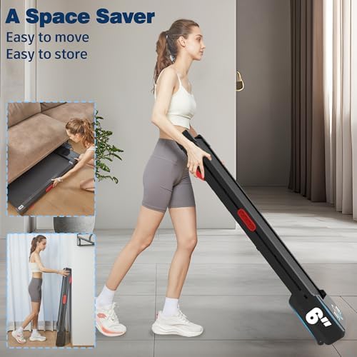 Walking Pad Treadmill for Home Gym with 12% Auto Incline and Bluetooth Speaker | Compact Treadmill with RGB LED Screen