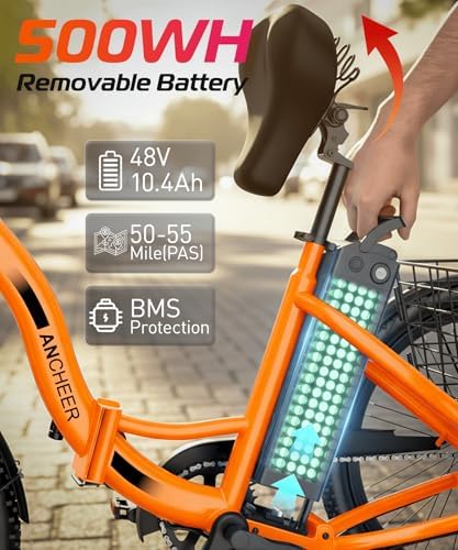 Anchee Electric Tricycle for Seniors, 24" 499Wh Ebike, 15.5MPH, Foldable, Removable Battery, 3 Wheel, LCD Display, Rear