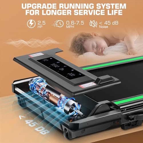 ANCHEER 7.5MPH Under Desk Treadmill for Home/Gym/Office | ANCHEER 2s Folding Compact Treadmill with Incline and LED Tou