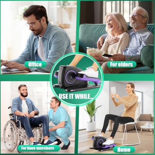 ANCHEER Electric Elliptical Leg Exerciser for Seniors Adults at Desk | Quiet Portable Seated Foot Pedal Exerciser with