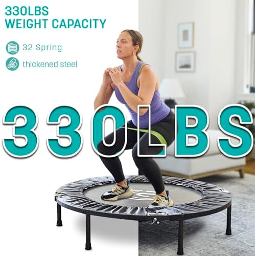 Skywalker Trampolines 40" Foldable Fitness Trampoline, Adult Fitness Rebounder, Indoor and Outdoor, 6 Level Adjustable F