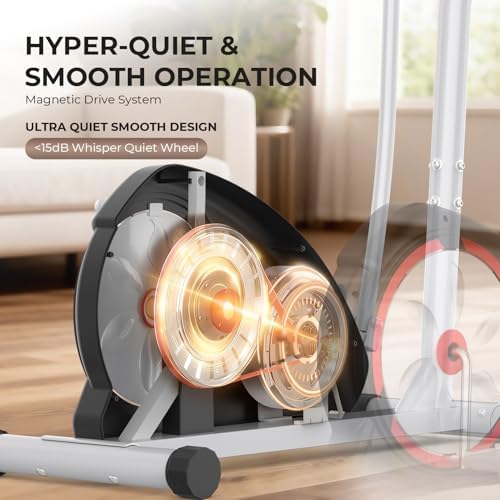 Hyper-Quiet Magnetic Elliptical Machine for Home Fitness | Home Elliptical Trainer with 500LBS Resistance | Quiet Ellip