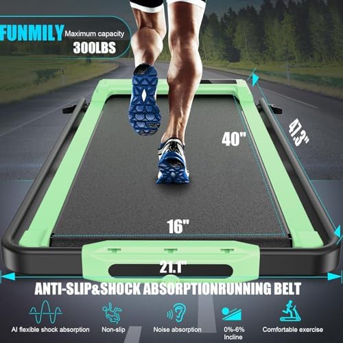 Portable folding treadmill with incline walking pad for office use -Under desk treadmill - 4-in-1 running machine