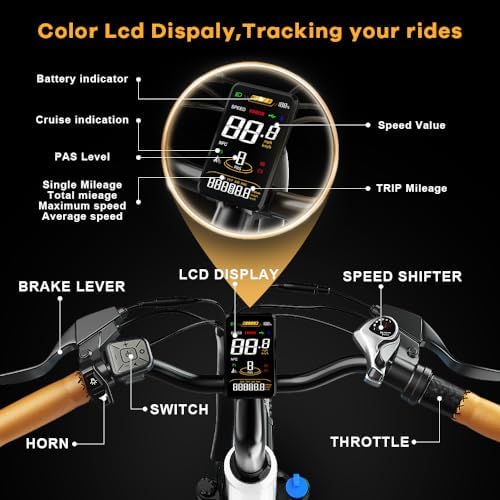 1000W/1500W Peak Electric Bike for Adults, Up to 80 Miles Range, UL Certified Ebike
| Removable Battery, 26/24'' UL Cer - Image 6