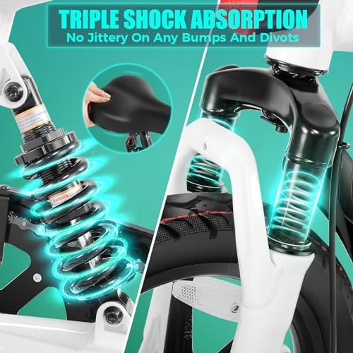 ANCHEER 374Wh Folding Electric Bike for Adults, 20MPH Ebike, 14" Foldable Electric Bicycle ANCHEER 374Wh Folding Elect