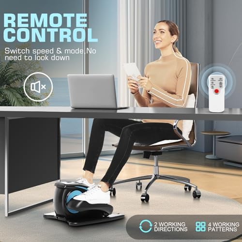 ANCHEER Electric Elliptical Leg Exerciser for Seniors Adults at Desk | Quiet Portable Seated Foot Pedal Exerciser with