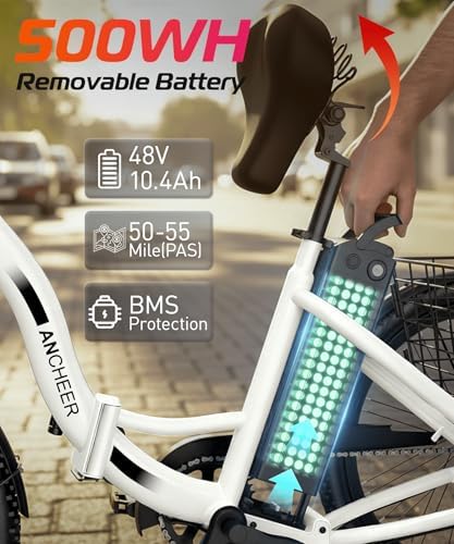 Anchee Electric Tricycle for Seniors, 24" 499Wh Ebike, 15.5MPH, Foldable, Removable Battery, 3 Wheel, LCD Display, Rear