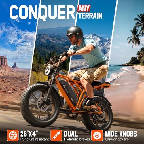 TST Electric Bike for Adults 1500W Peak 20" Fat Tire All-Terrain E-Bike | TST Electric Dirt Bike for Road Sand Mountain