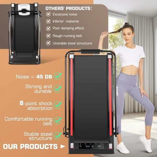 ANCHEER 7.5MPH Under Desk Treadmill for Home/Gym/Office | ANCHEER 2s Folding Compact Treadmill with Incline and LED Tou