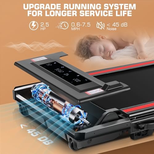 ANCHEER 7.5MPH Under Desk Treadmill for Home/Gym/Office | ANCHEER 2s Folding Compact Treadmill with Incline and LED Tou