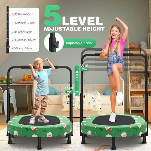 ANCHEER 56" Double Mini Trampoline for Kids, Max Load 220lbs, Fun for Indoor/Outdoor