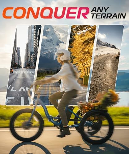 Anchee Electric Tricycle for Seniors, 24" 499Wh Ebike, 15.5MPH, Foldable, Removable Battery, 3 Wheel, LCD Display, Rear