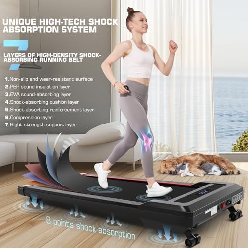 ANCHEER Walking Desk Treadmill for Home Workouts 12% Incline & Adjustable Height, Desk Workstation, 300lb Capacity, Fold - Image 29