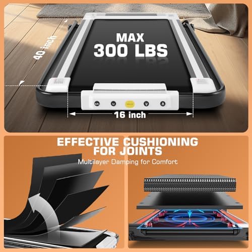 ANCHEER |0 HP Under Desk Folding Treadmill with Handles for Home Workout
| Portable 320 lbs Capacity Widened Belt Tread - Image 42
