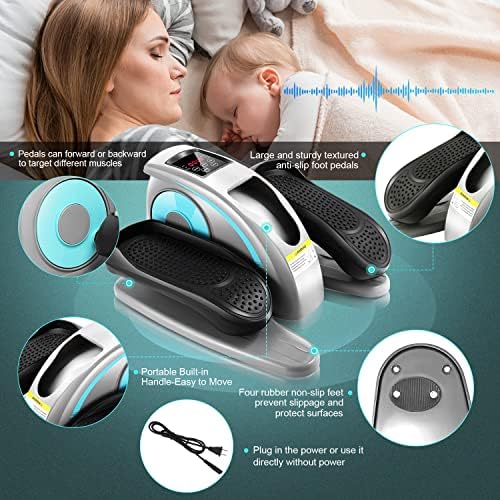 ANCHEER Electric Elliptical Leg Exerciser for Seniors Adults at Desk | Quiet Portable Seated Foot Pedal Exerciser with