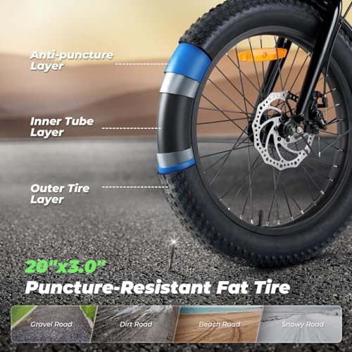 Isinwheel 500W Electric Bike for Adults 280.8Wh Battery Smart Uphill Folding Ebike 14"/16" Adults Teens