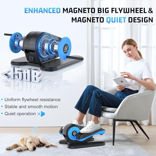 ANCHEER Electric Leg Exerciser While Sitting, Senior Exercise Machine, Fully Assembled 12-Speed Motorized Elliptical Leg