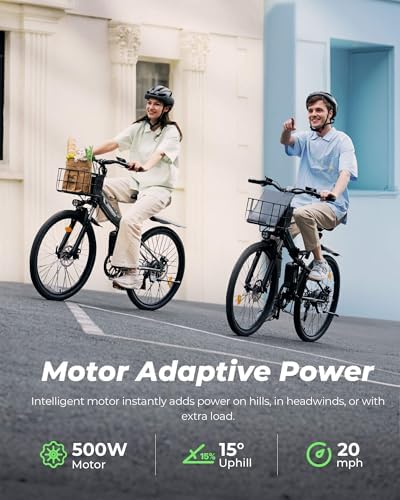 Isinwheel 500W Electric Bike for Adults 280.8Wh Battery Smart Uphill Folding Ebike 14"/16" Adults Teens