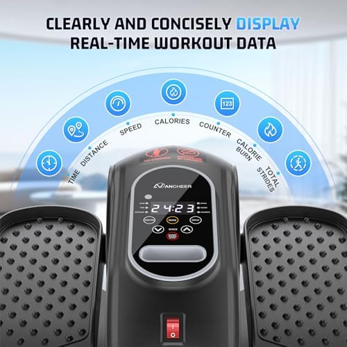 ANCHEER Under Desk Elliptical for Home Office Workouts | Quiet Compact ANCHEER Elliptical Machine for Desk Workouts | A