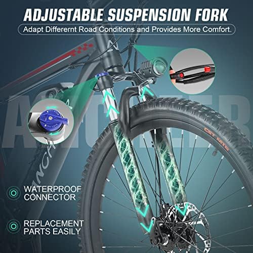 ANCHEER 750W Peak Ebike for Adults, 50 Miles Range, 21Speed Electric Mountain Bike | ANCHEER 26" Electric Bike for Adul