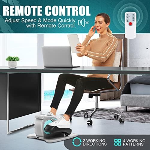ANCHEER Electric Elliptical Leg Exerciser for Seniors Adults at Desk | Quiet Portable Seated Foot Pedal Exerciser with
